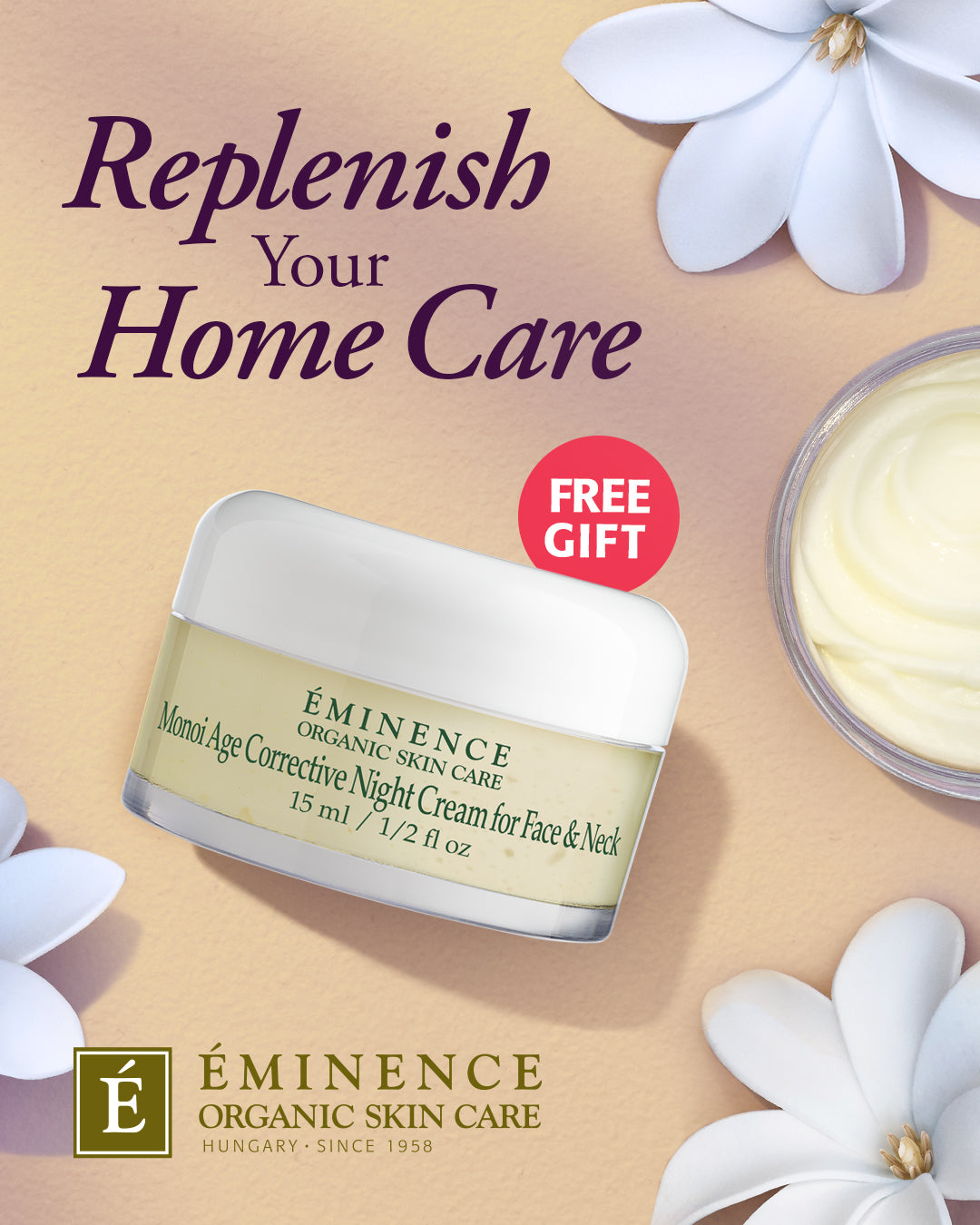 Eminence mini-sized Monoi Age Corrective Night Cream for Face & Neck